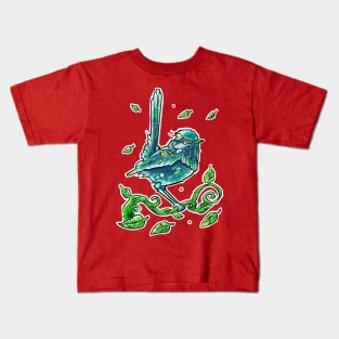 aqua blue bird Kids T-Shirt